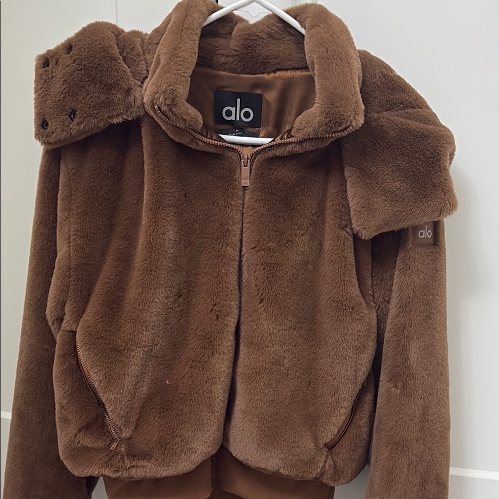ALO Yoga Brown Faux Fur Jacket